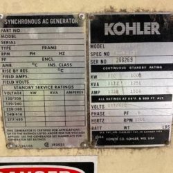 1000kw Kohler SD VA 4