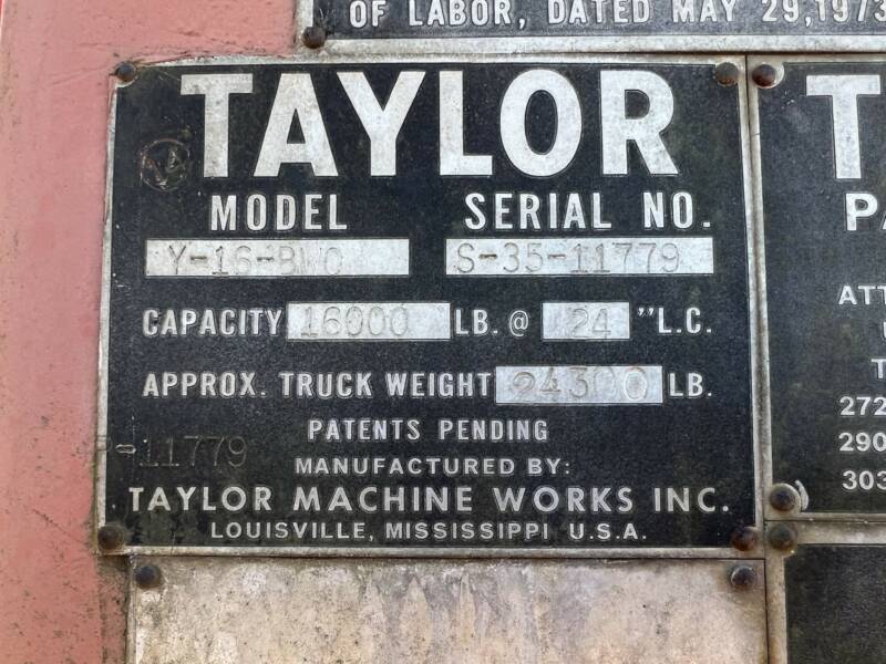 TAYLOR FORKLIFT PARTS ONLY
