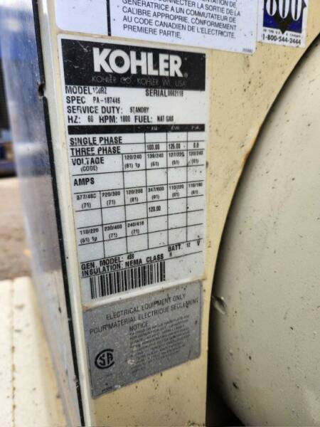 100 KW Kohler Natural Gas Generator Set (6)